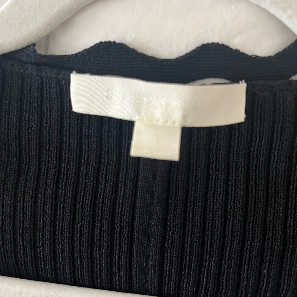 Black Ribbed Wrap Top - Picture 2 of 4